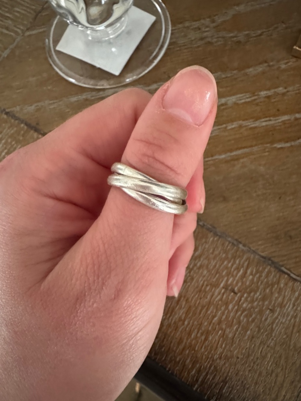 Elegant Twisted Silver Band Ring - Sterling Look Pinky Ring